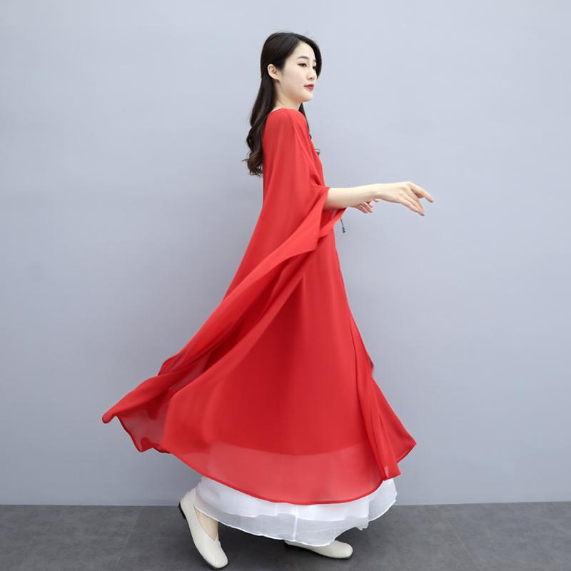 レディーススーツ 中国風ドレス ダンス 服 チャイナ風 エレガント 瞑想 フェアリー ゆったり 大きめ セットアップ エアリィ