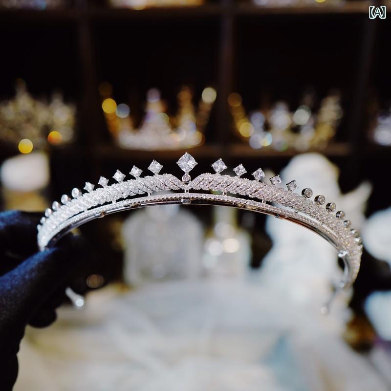 ティアラ レディース クラウン 結婚式 大人式 頭飾り 王冠 ヘッドドレス アクセサリー キラキラ プリンセス ウェディング バースデー セレモニー レディース 豪華感 ウェディングドレス ワンポイント ロイヤル｜セキュアデポ