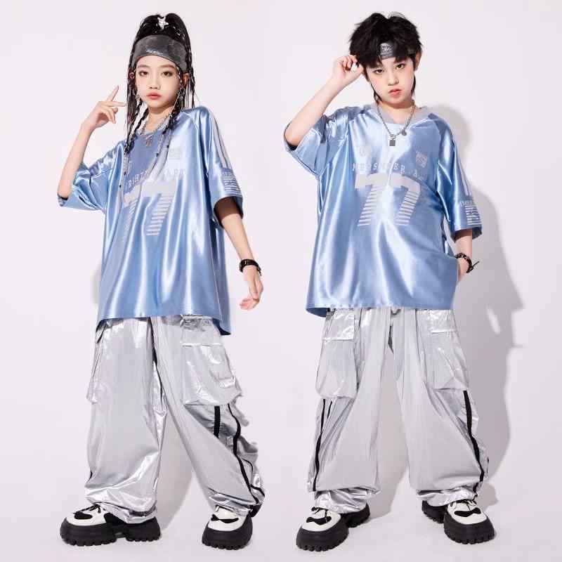 男の子 女の子 子供 ストリート ダンス 服 ヒップホップ パフォーマンス トップス カジュアル クール セット キッズ ゆったり パンツ
