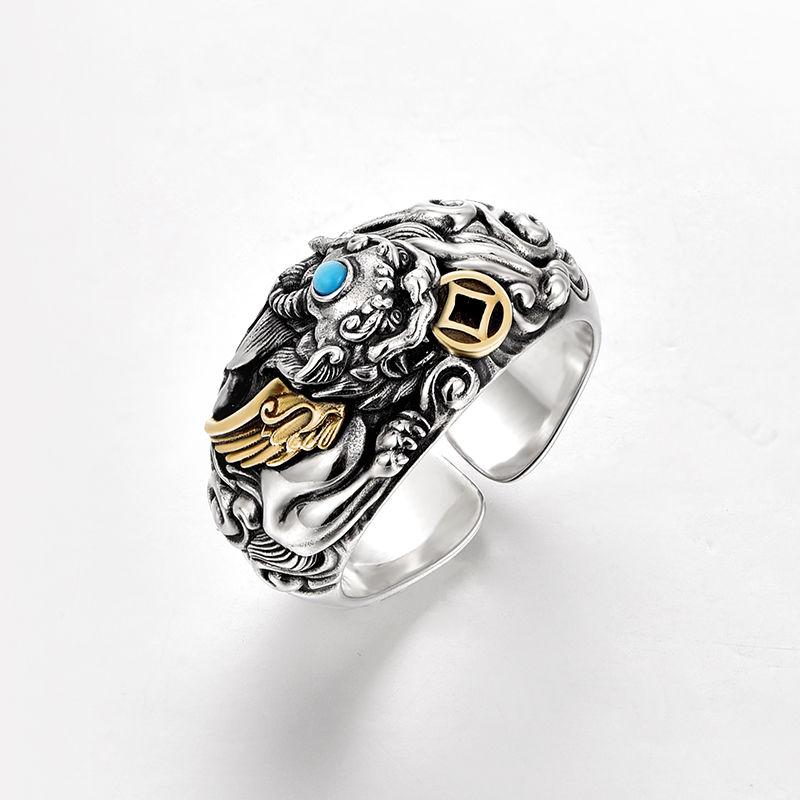 指輪 S925 シルバー 貔貅 リング メンズ レトロ レディース アクセサリー オールシーズン ユニーク おしゃれ 4,239円