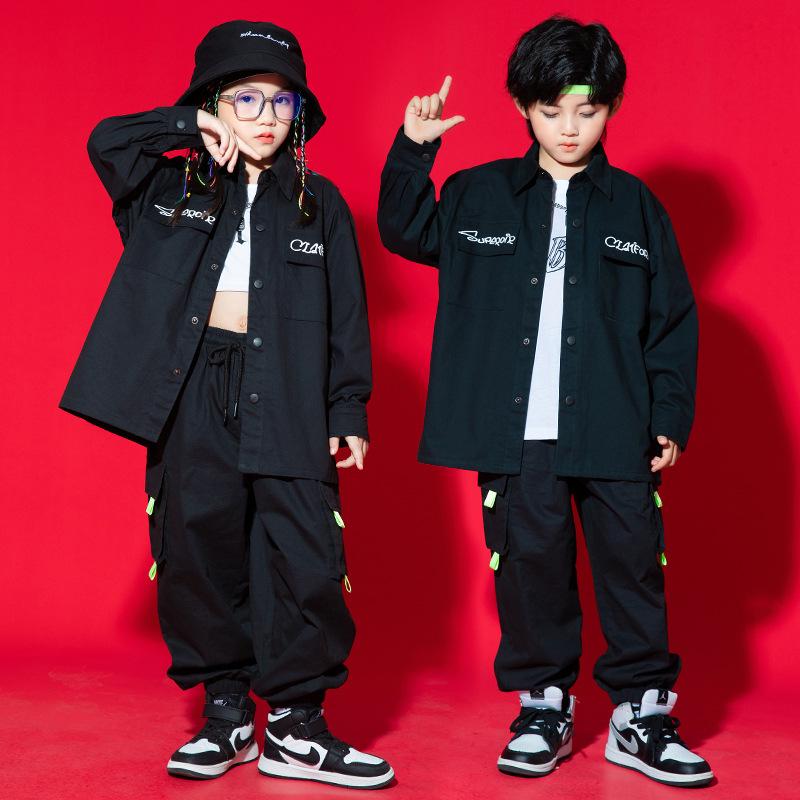 子供服 女の子 男の子 シャツ へそ出し パンツ スーツ コスチューム バンド ダンス ヒップホップ ストリート系 パフォーマンス 衣装 クール かっこいい キッズ｜セキュアデポ