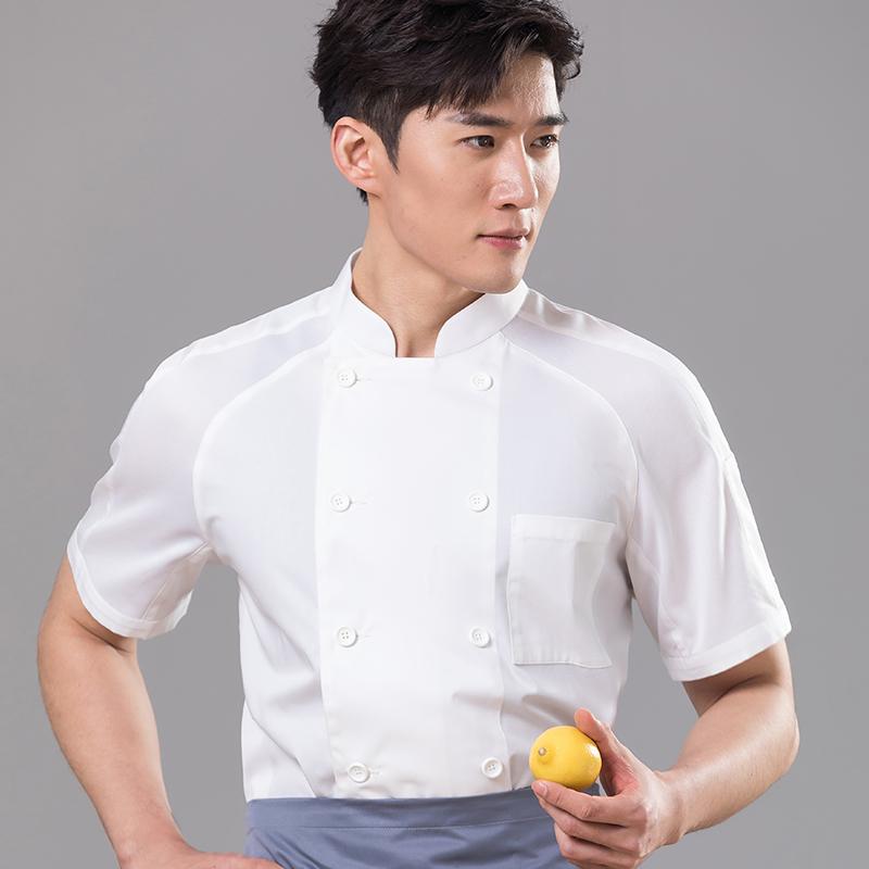 シェフ コック服 ユニセックス メンズ レディース兼 仕事着 制服 厨房 キッチン 作業着 業務 ユニフォーム シャツ トップス エン 前掛け セット 夏 大きめサイズ