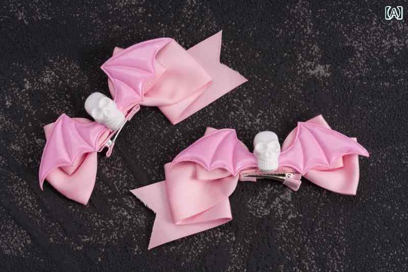 ヘアアクセサリー ヘアピン ヘアクリップ 装飾品 ゴシック クラシカル ロリータ かわいい スカル リボン モチーフ サブカル