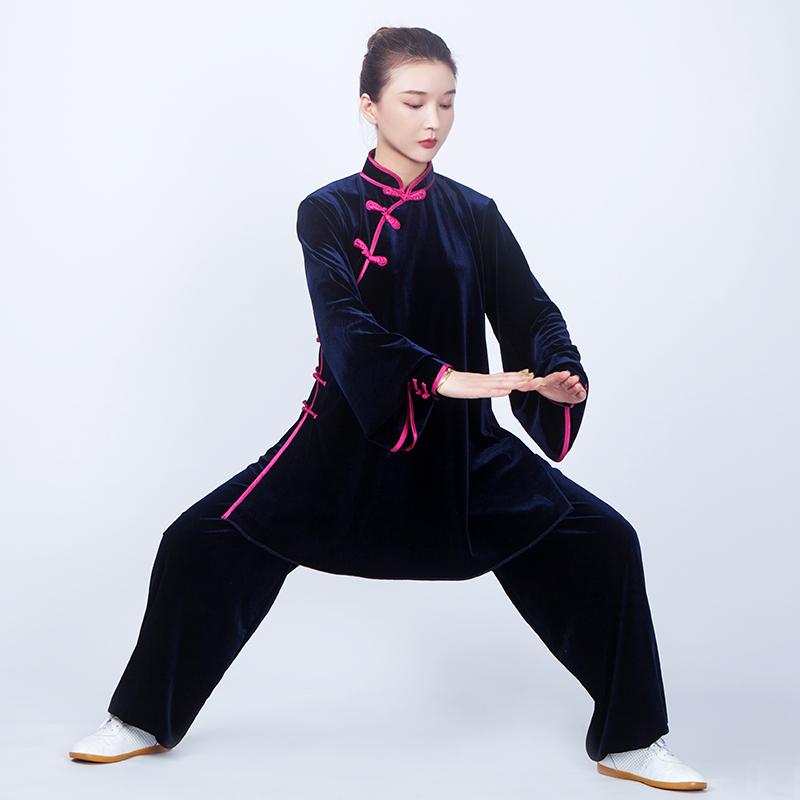 レディース 太極拳 スーツ 体操服 武術 武道着 トレーニング ウェア マーサージ師 ユニホーム 秋冬 ハイエンド エレガント ゴールド ベルベット 厚手 韓国 練習 12,370円