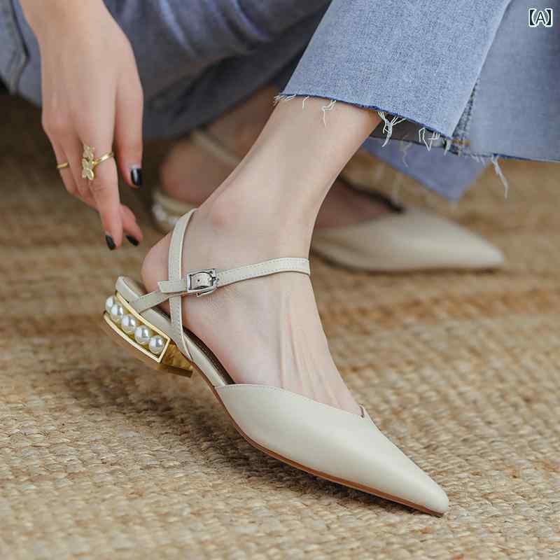 レディース 夏 ミュール パーティー おしゃれ 女性 サンダル ファッション 浅い口 ポインテッドトゥ フラット シューズ イブニング スタイル ワンワード つま先 シングル