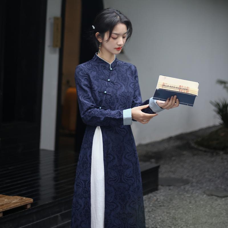レディース チャイナ風 チャイナ ドレス 茶師服 茶 エレガント スーツ 瞑想 瞑想服 チャイナ風 唐 スーツ 春秋服 チャイナ風 チャイナドレス｜セキュアデポ