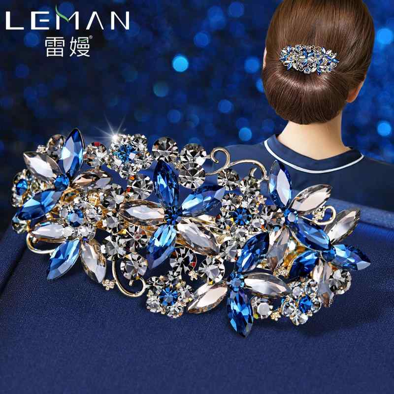 ヘアアクセサリー 髪飾り ラージ クリップ 帽子 レディース トップ クリップ クラシック スパークリング ラインストーン ヘアピン クリップ ヘッド バンド ヘアピン