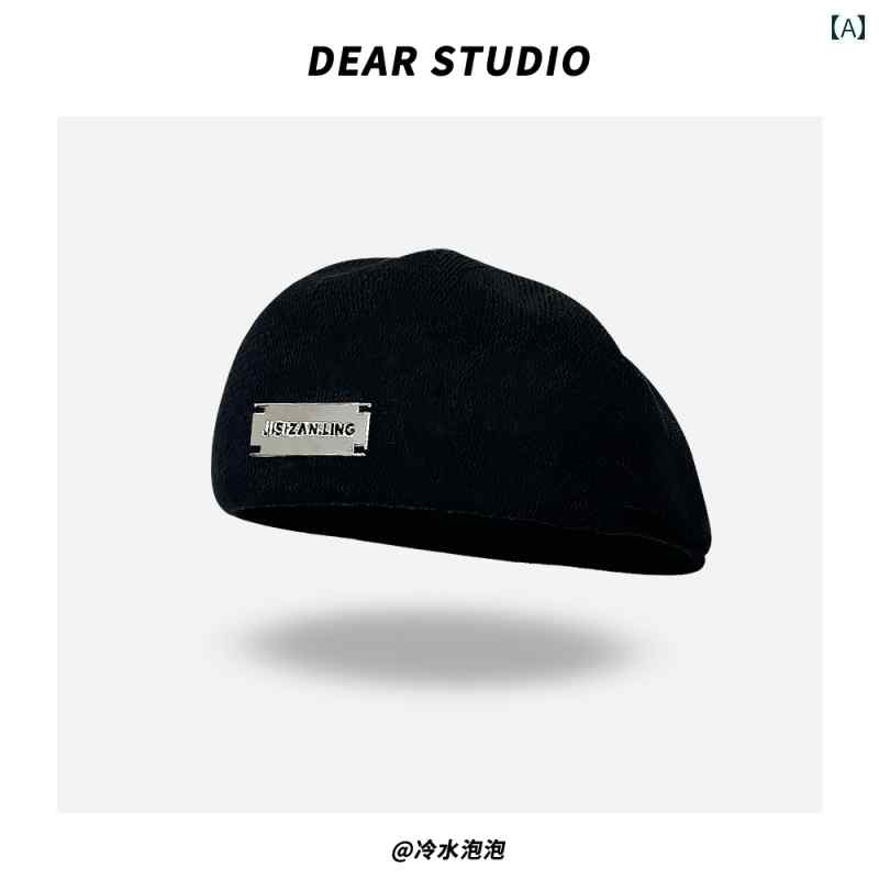 春夏 レディース メタルラベル ベレー帽 おしゃれ 韓国 英国 レトロ 帽子 スイート クール 顔小さく ペインターハット
