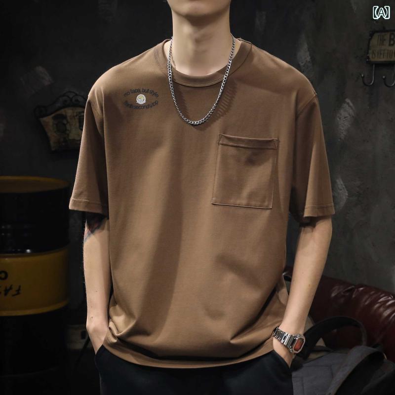 シャツ Tシャツ メンズ 夏用 アメリカン ヘビーウェイト 半袖 綿 プリント ヤッピー カジュアル ゆったり 大きいサイズトップス
