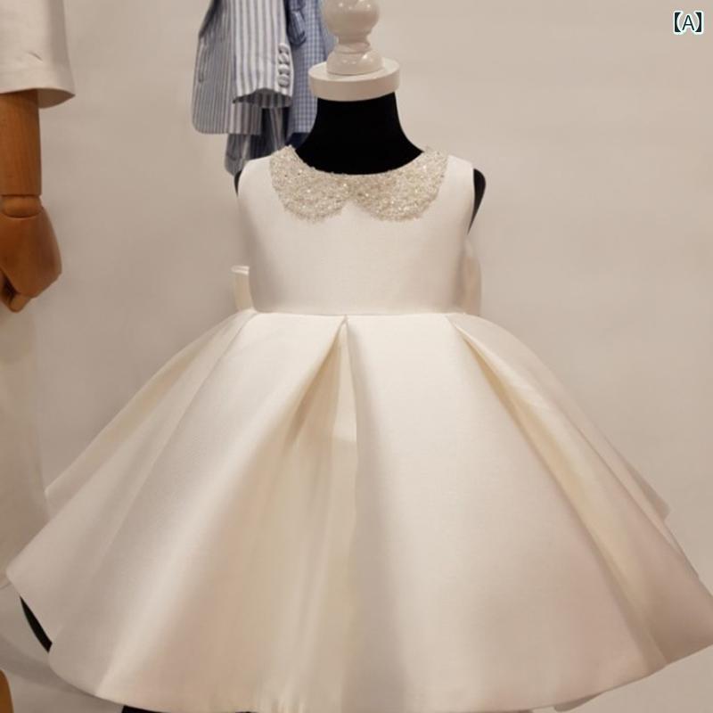 ドレス 女の子 秋冬 プリンセス ガールズ イブニングドレス 子供 ウェディングドレス フェスティバル ホスト 誕生日 キャットウォーク 衣装