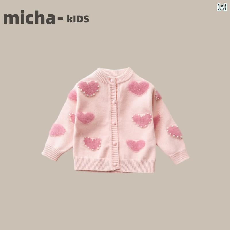 ジャケット トップス 子供服 キッズ アウター 女の子 韓国 ニットカーディガン 春秋 女児 赤ちゃん ウール 少女 裏起毛 服｜セキュアデポ
