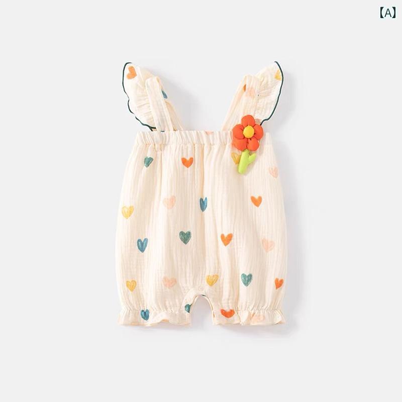 ロンパース ベビー服 夏 薄手 新生児 オールインワン ジャンプスーツ かわいい キュート ギフト 赤ちゃん 品 夏ウェア