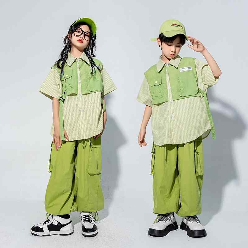 ストリート ダンス セット 子供 ヒップホップ クール パフォーマンス 服 夏 ジャズ 衣装 おしゃれ 女の子
