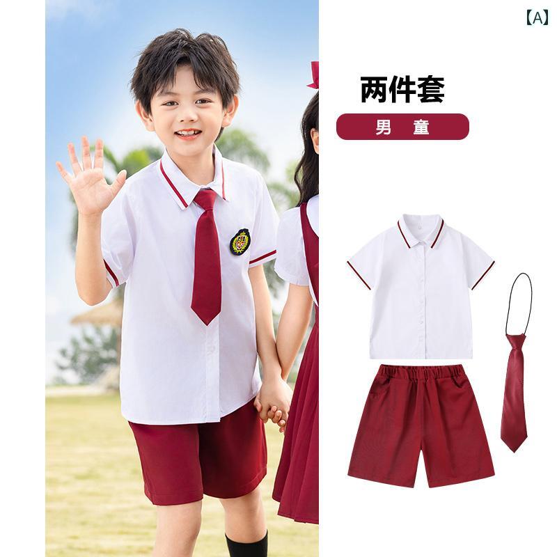 子供服 キッズ ファッション 男の子 女の子 英国 制服風 カレッジ セットアップ 夏 カジュアル イギリス