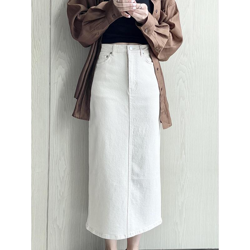 レディース スカートスカート ロングスカート デニムスカート ストレートスカート ハイウエスト スリムフィット シンプル っきり 通学 ショッピング 洗練 大人 レディース｜セキュアデポ