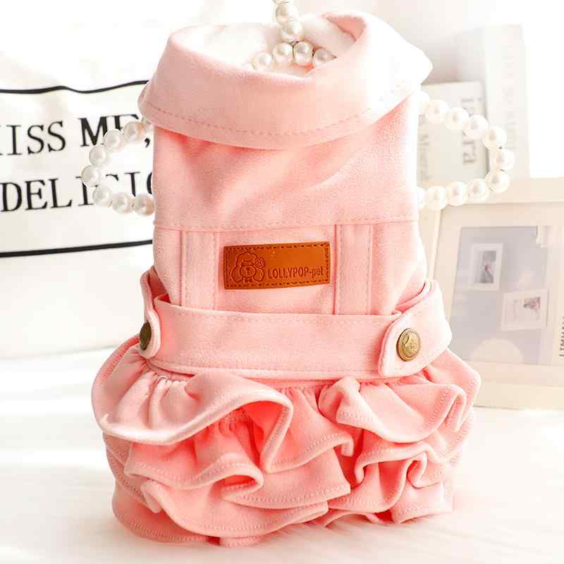 犬服 ドッグ キャット ウェア 秋冬 厚手 猫服 プリンセス スカート カップル 綿 コートレイ ヤード 小型 犬 テディ ペット ピンク ブルー 衣装 4,561円