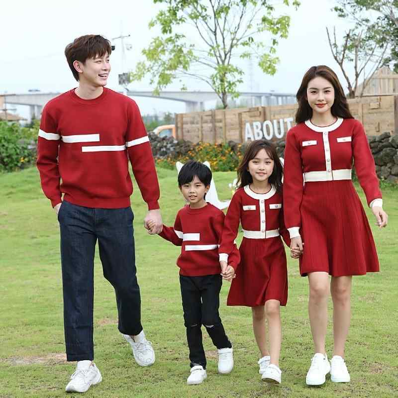 親子服 レディース メンズ 大人 キッズ 子供 赤ちゃん ベビー 親子 リンクコーデ お揃い ペアルック 家族 ワンピース ニット セーター トップス 春秋
