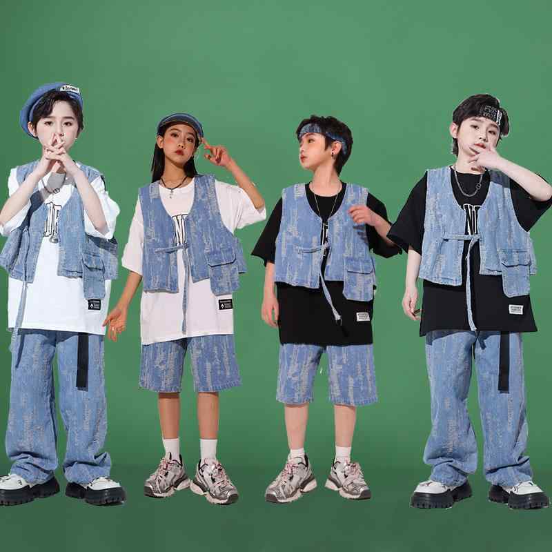 子供服 女の子 男の子 Tシャツ ベスト ショートパンツ コスチューム バンド ダンス ヒップホップ ストリート系 パフォーマンス 衣装 クール かっこいい キッズ