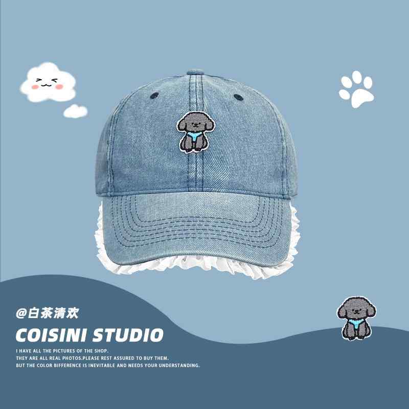 帽子 キャップ ひさし帽 デニム いぬ柄 刺繍 カジュアル 日よけ かわいい レディース 装飾 外出 屋外 スポーツ アウトドア レジャー レディース 春夏 4,483円