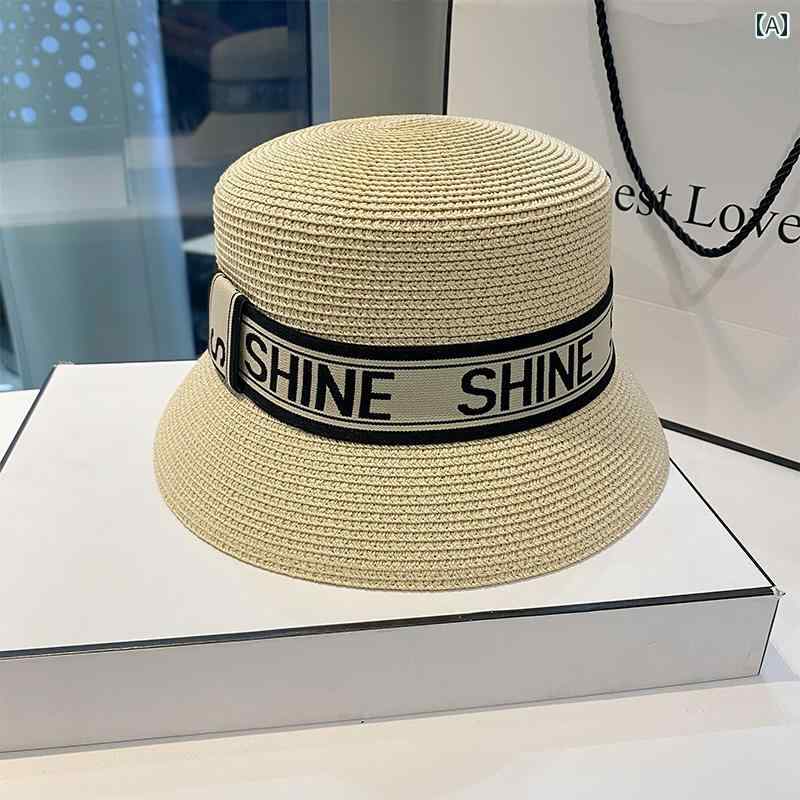 レディース 夏 麦わら 帽子 ビーチ ハット おしゃれ 旅行 女性 日焼け防止 バケット シンプル 文字が 顔覆う アウトドア フィッシング