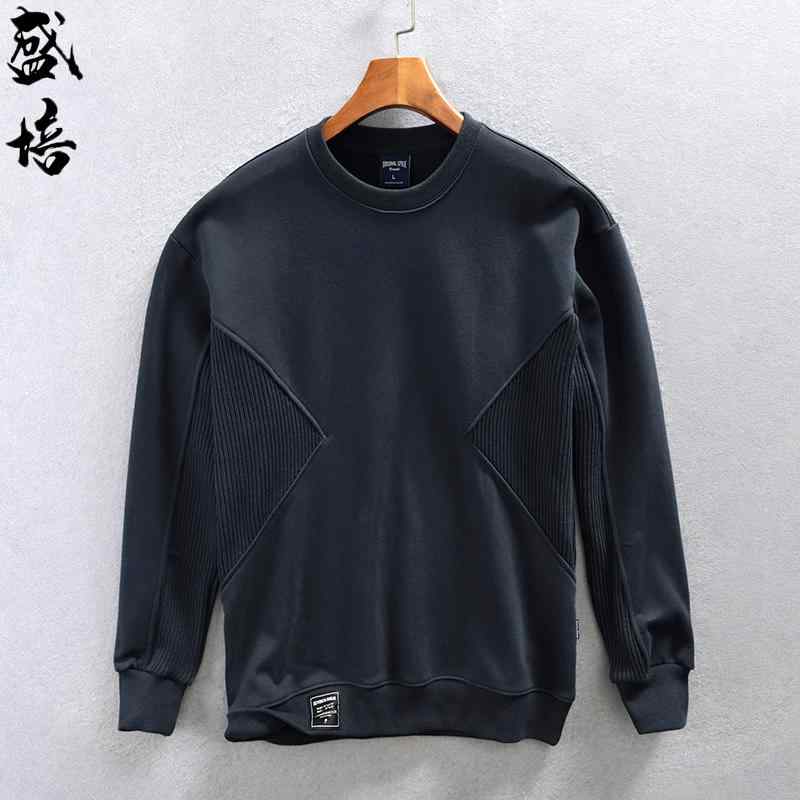 シャツ トレーナー メンズ ファッション 用 ステッチ ラウンドネック スウェットシャツ カジュアル プルオーバー 長袖 レイヤリング インナーウェア