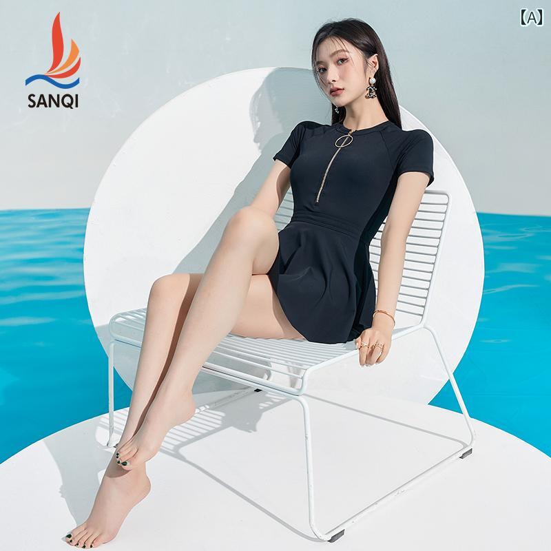 レディース 夏 水着 ワンピース かわいい スカート風 体型カバー ビーチ プール 海水浴 リゾート レジャー 女性用 高級感 スタイル シンプル 韓国 ブラック スリム 見え スパ