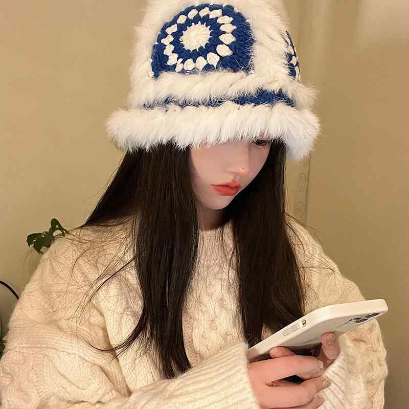 秋 冬 ニット ウール 帽子 防寒 あったかい 女性用 フィッシャーマン ハット 大きい 頭囲 暖かい バケット ハット 暖かい 万能