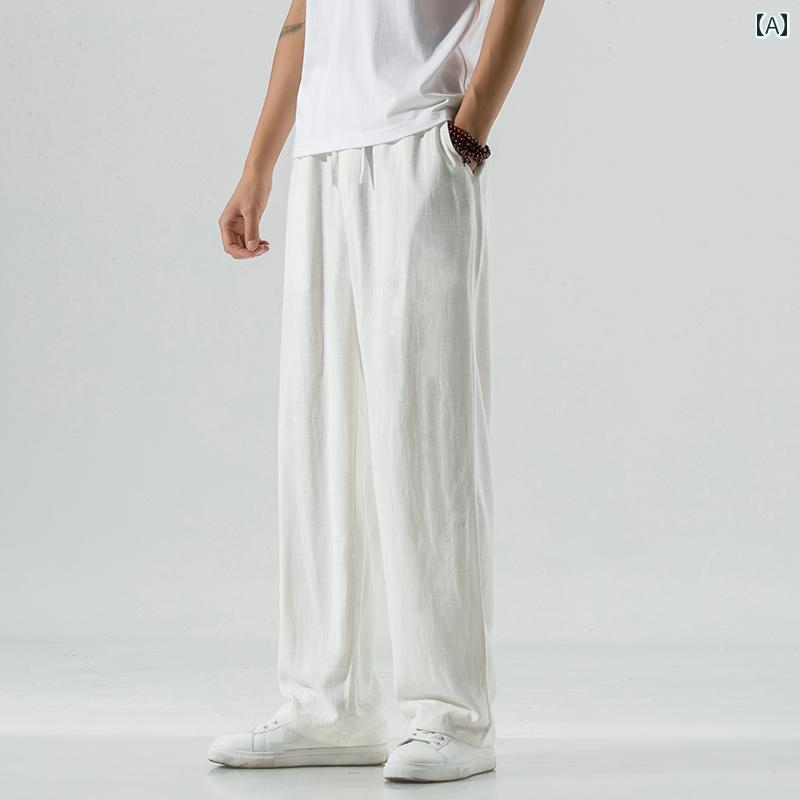 メンズ チャイナテイスト パンツ ズボン 中国 服 ファッション カジュアル 普段着 レトロ ゆったり メンズ 大きめサイズ 夏｜セキュアデポ