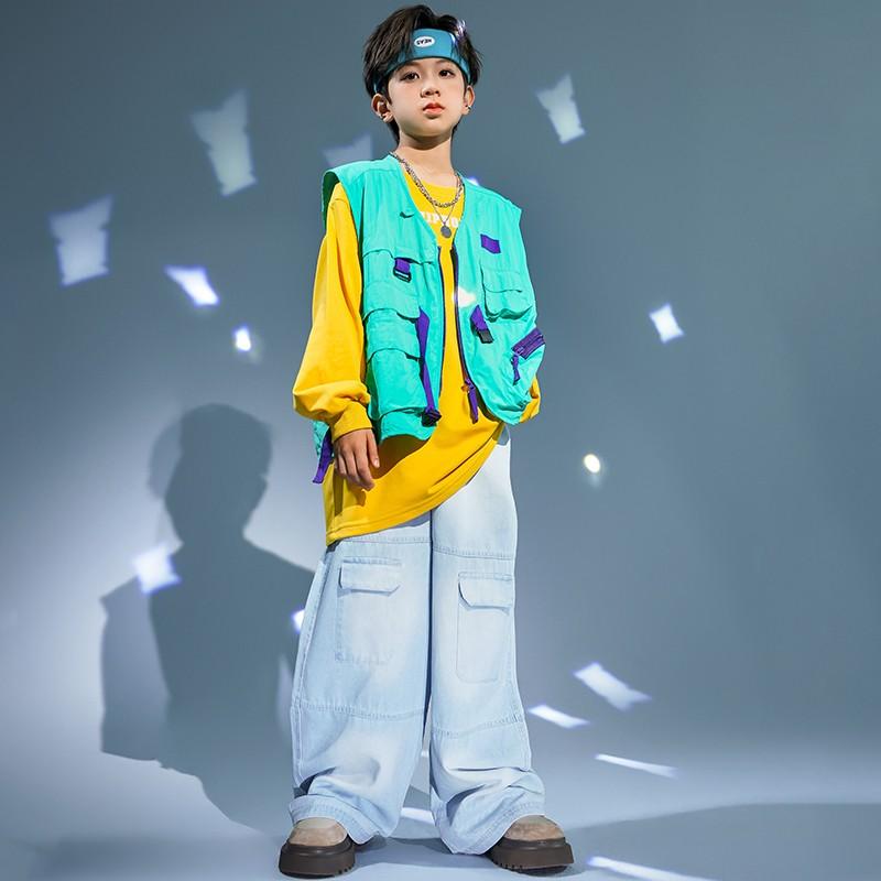 子供服 男の子 女の子 ヒップホップ 服 パフォーマンス クール ベスト セット ボーイズ カジュアル ジャズ ダンス パンツ 4,544円