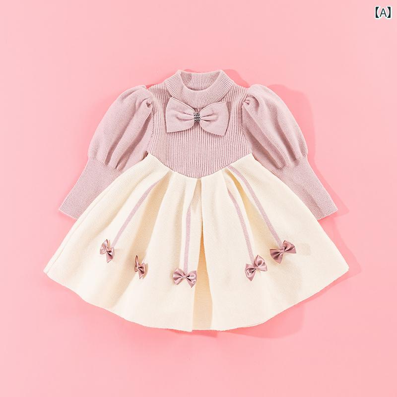 ドレス スカート 女の子 セーター 秋新 子供服 子供 ニット 女児 赤ちゃん インナー プリンセス 韓国