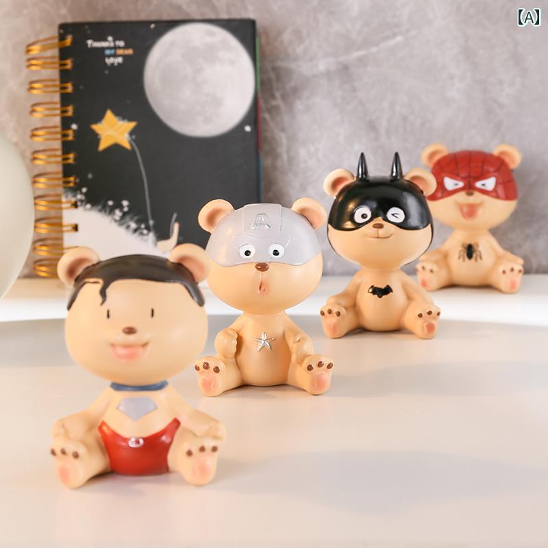 小さめ クマ 装飾品 かわいい 小物 置物 樹脂 オフィス デスクトップ 装飾 誕生日 贈り物 メンズ レディース こども コレクション セット