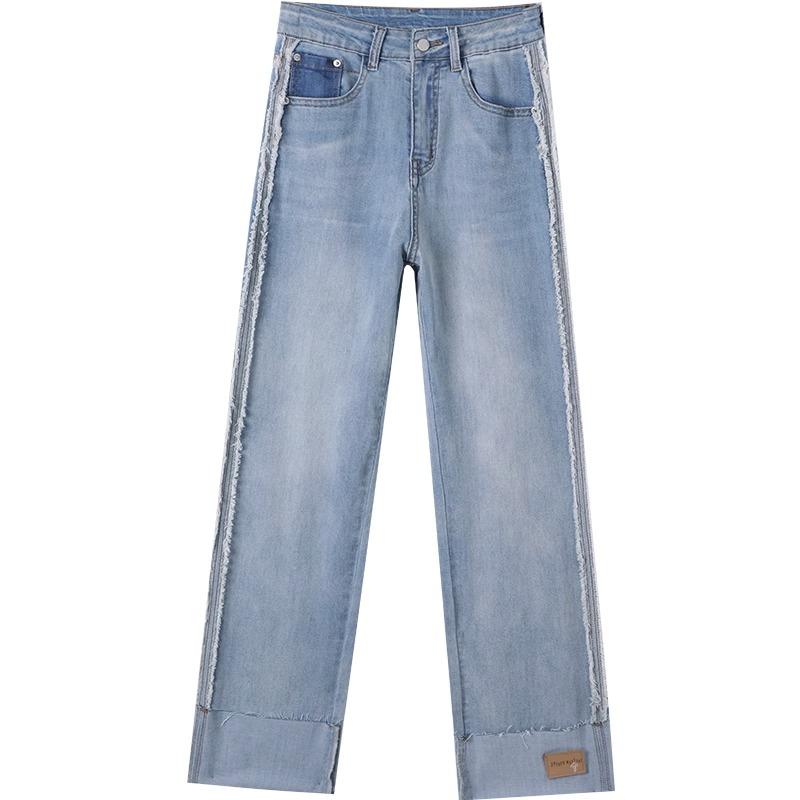 パンツ ズボン デニム ジーンズ レディース おしゃれ ファッション シンプル レディース ストレート ハイウエスト ゆったり 夏 薄手 九分丈 スリム ワイドレッグ｜セキュアデポ