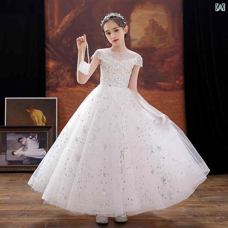 キッズ 子供服 女の子 ロングドレス かわいい おしゃれ 韓国 着やい 上品 お祝い セレモニー 式典 祝賀 撮影 発表会 パーティー イベント 結婚式 ダンス パフォーマンス コスチューム 衣装 アイテム