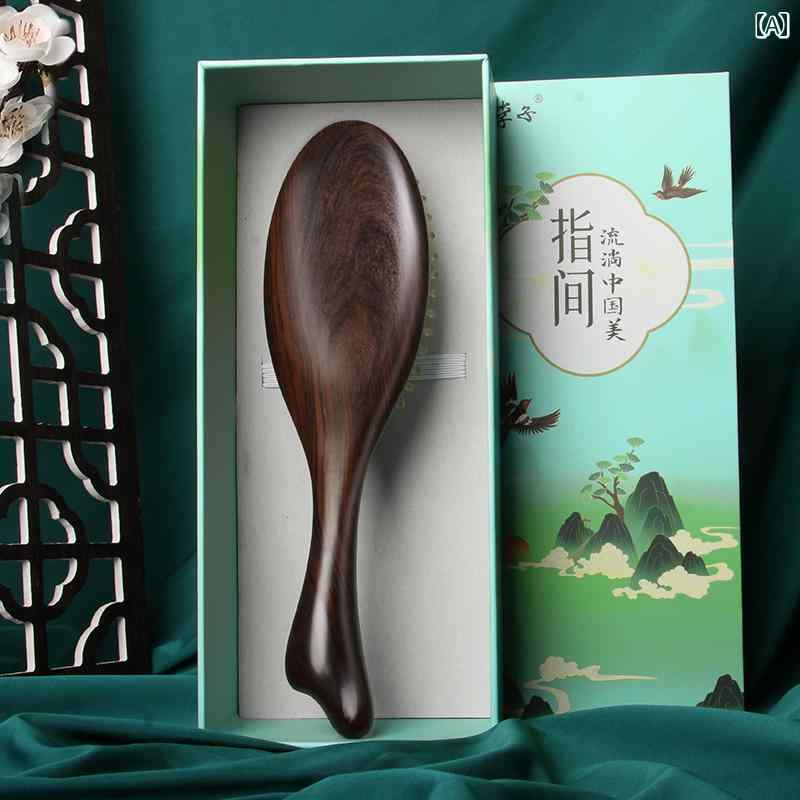 ヘアブラシ ヘアケア スムージングコーム 家庭 マッサージ 縮毛矯正コーム ヘッド コンパクト 帯電防止 ハンドコーム ナチュラル 粗目 広目 箱入り 木コーム