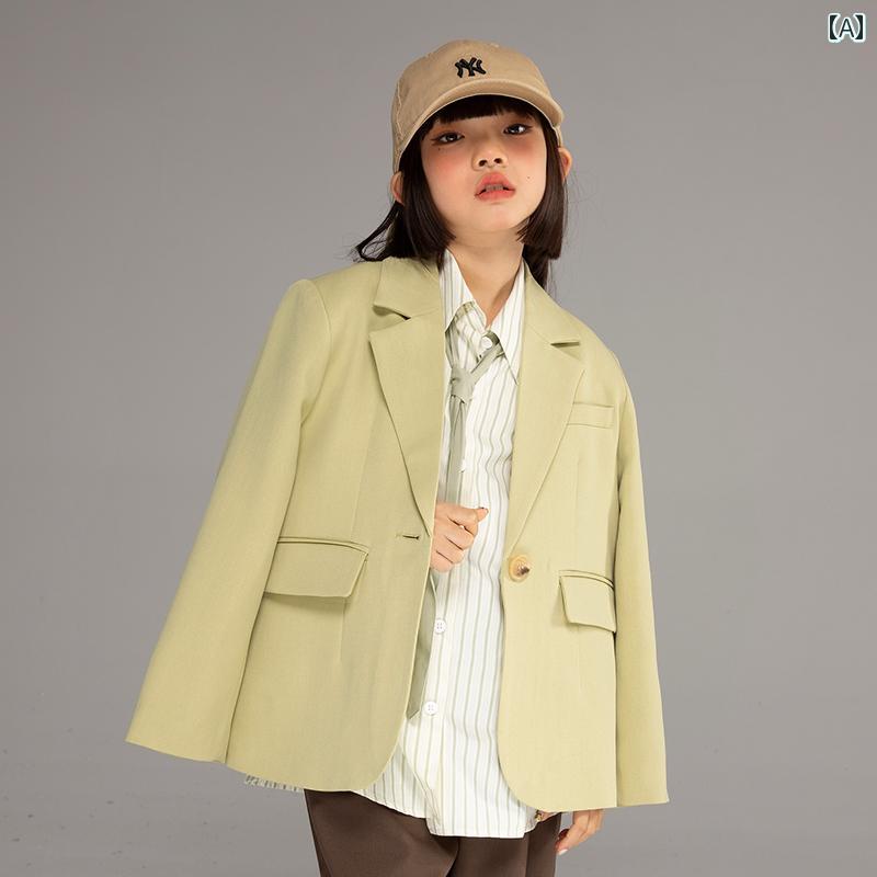 ジャケット トップス テーラード 発表会 おしゃれ キッズ 子供服 小さい 女の子 スーツ 春秋 子供用 スタイル スーツ 子供用 クール 秋｜セキュアデポ