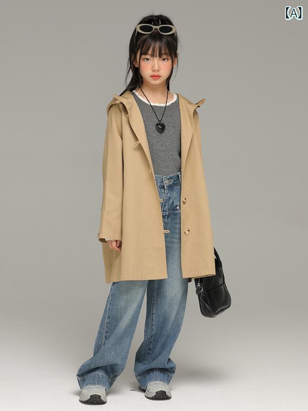 子供服 アウター カジュアル シンプル 普段使い キッズ 小さい 女の子 春秋 英国 ミドル丈 ウインドブレーカー 子供用 小さい ゆったり アウタージャケット 11,038円