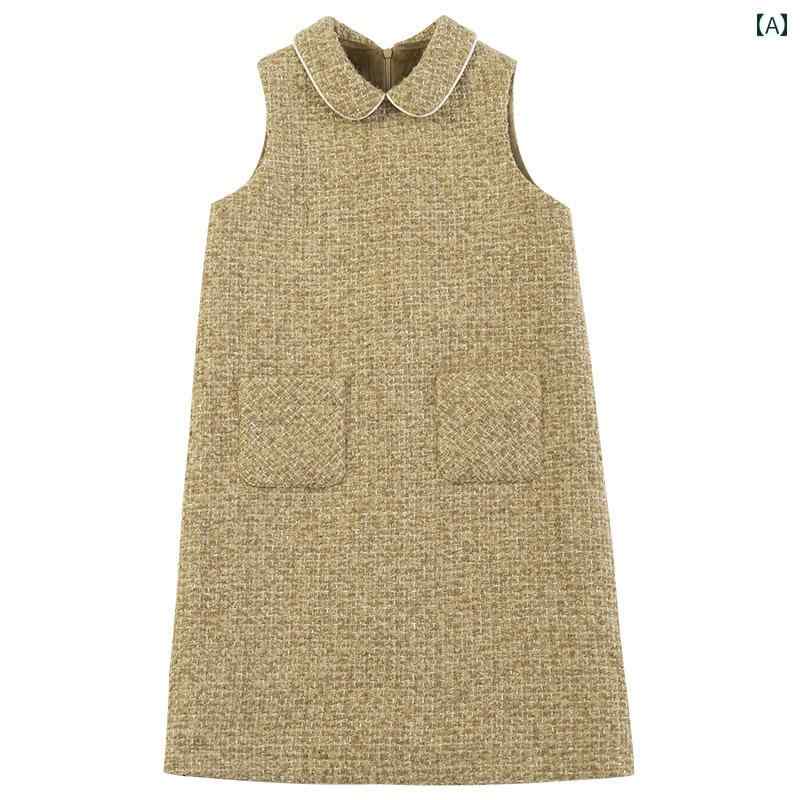 お召しもの 衣裳 キッズ 愛くるしい 自然的 赤ちゃん服 秋冬 表現スタイル 雅びやか ノースリーブお召しもの お嬢さん あやつり人形 襟 毛糸 限りない