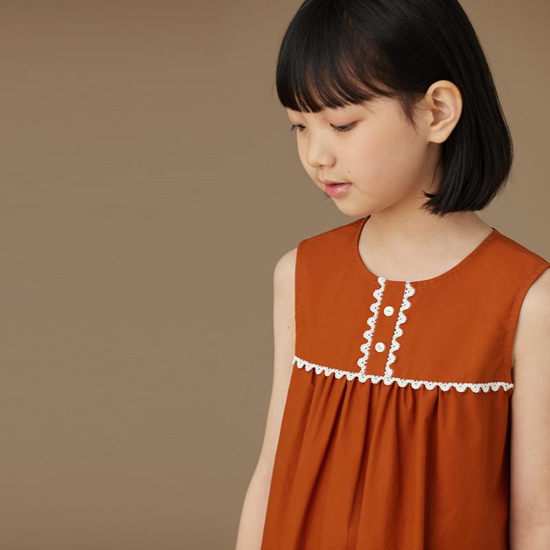 お召しもの 衣裳 キッズ 愛くるしい 自然的 小わっぱ服 オレンジ色 スピード競技 小わっぱ ゆったり 好いたらしい ノースリーブより良い 御嬢さん 夏 表現スタイル その他-キッズファッション-キッズ・ベビー・マタニティ