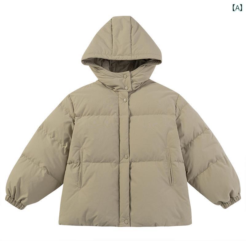 上衣 赤ちゃん服 アウター 心地よい 分かりやすい 普段使い走り キッズ 冬 90 ホワイトダックダウン 防寒 生あたたかい もの言う花 ボンネット付き添い人 落ちこむ
