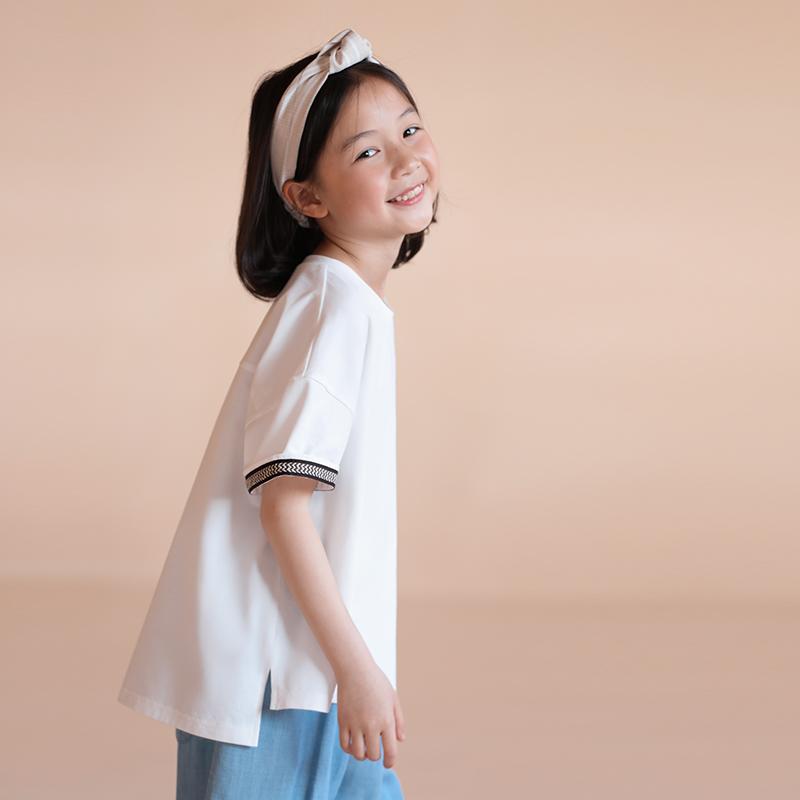 Tシャツ キッズ おしゃれ ナチュラル 子供服 夏 男の子 女の子 親子 綿 白 不規則 ラウンドネック カジュアル 半袖 5,195円