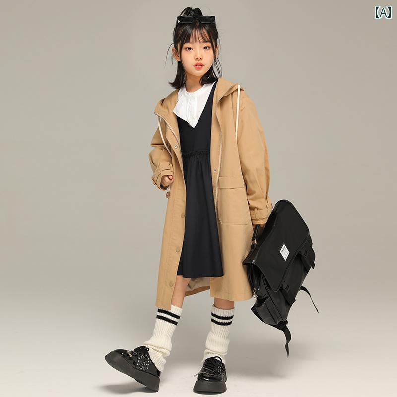 トップス コート 子供服 アウター カジュアル おしゃれ カジュアル おしゃれ キッズ 小さい 女の子 春秋 ウインドブレーカー 子供用 ミディアム 丈 春 スタイル 英国 プリンセス スタイル アウター カジュアル おしゃれ カジュアル おしゃれ