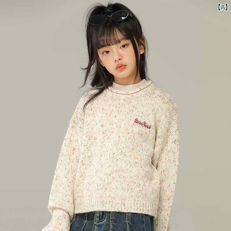 トップス 赤ちゃん服 心地よい 自然的 普段使い走り キッズ お嬢さん 秋冬 派手 糸 ホンブルグ帽 蝋涙 状 ラウンド首っ玉 スウェーター 赤ちゃん レトロ 雅びやか 表現スタイル 編み物
