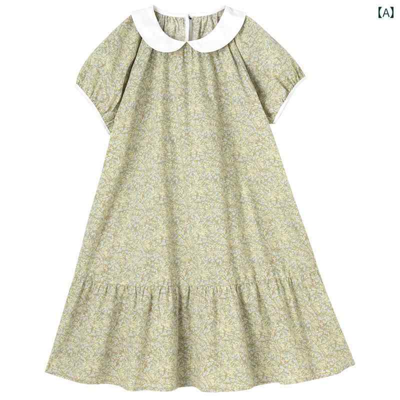 お召しもの スコート 衣裳 キッズ 愛くるしい 自然的 小わっぱ服 九夏 引きあわせる的 色 あやつり人形 襟 花柄 心地よい 半袖 御嬢さん 夏 その他-キッズファッション