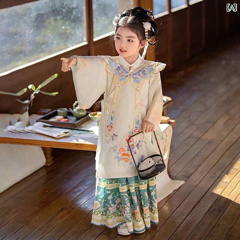 スコート お召しもの スコート 小わっぱ服 民族お召しもの 愛くるしい キッズ 漢服 御嬢さん 歳月 明代 宋 王朝 言い慣わし的 百貨店 仙女 御嬢さん 演芸 背広 靴-その他