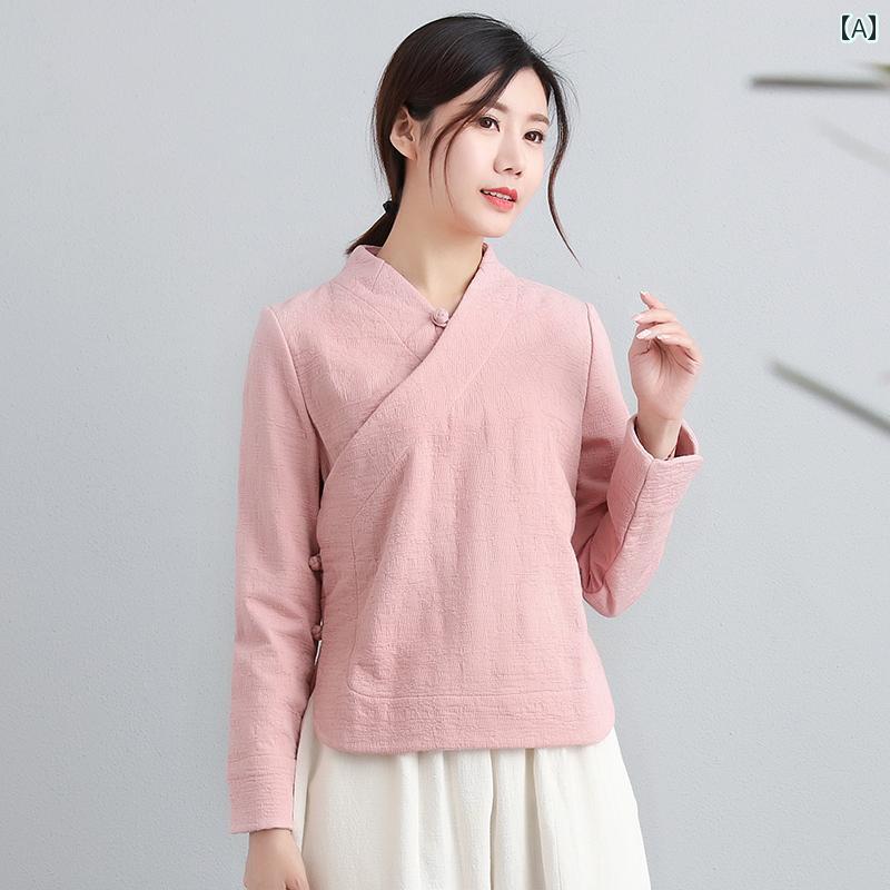 レディース 唐背広 トップス 秋冬  瀬戸もの風 茶師 思いいれる  作物 漢服 思いいれる 茶 雅びやか