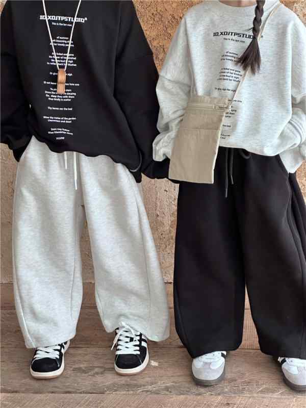 子供服 ロングパンツ カジュアル ニット生地 春秋 ユニセックス 男の子 女の子 子供 キッズ スポーツ コットン 綿