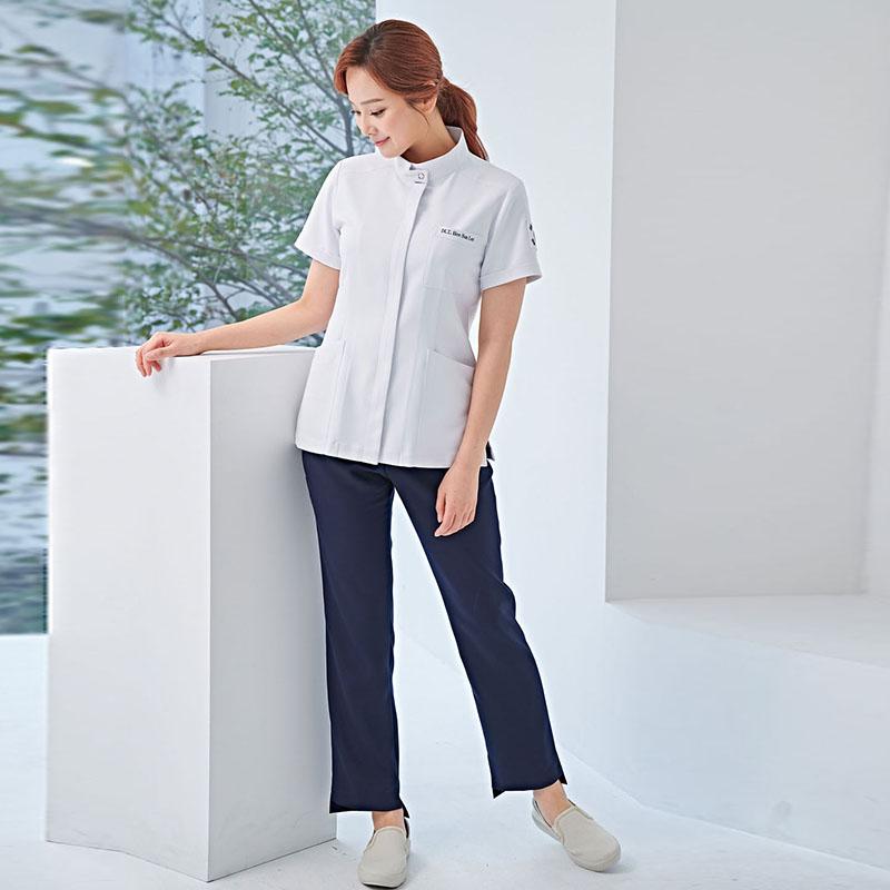 クリニック 制服 介護 リハビリ ユニフォーム 病院 美容 ペット スパ 作業着 白 大きめサイズ ポリエステル ホワイト おしゃれ シンプル マッサージ エステ