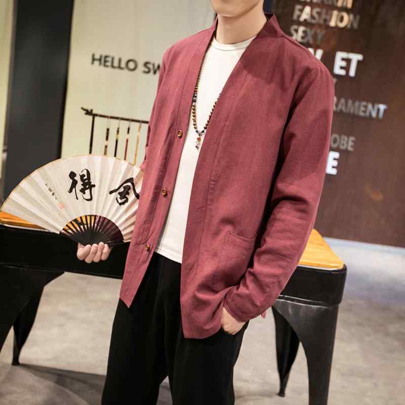 上衣 メンズ 秋 春 中華風 綿 リネン ジレー ゆったり 馬鹿でかい大きさ リネン レトロ 瀬戸もの トップス