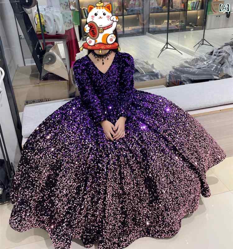 キッズ パーティードレス ジュニア ファッション 女の子 子供服 ガール 豪華感 かわいい プリンセス フラワーガール イベント 結婚式 誕生会 衣装 発表会