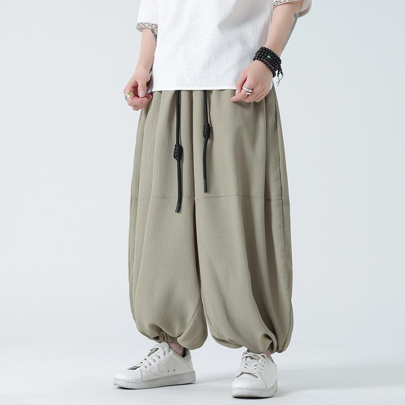サルエル パンツ メンズ ファッション パンツ ズボン ボトムス ロング レトロ チャイナ風 唐装 メンズ ストレート カジュアル 無地 春